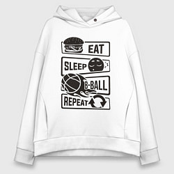 Женское худи оверсайз Есть спать баскетбол
