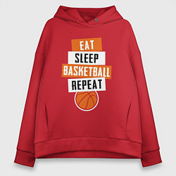 Женское худи оверсайз Eat sleep basketball