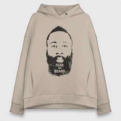 Женское худи оверсайз Бойся бороду