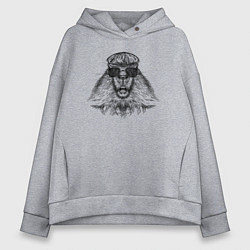 Женское худи оверсайз Суслик в кепке и очках