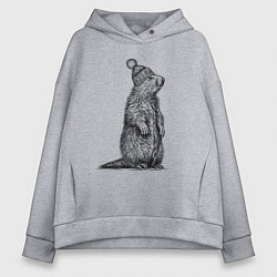 Женское худи оверсайз Сурок в шапке