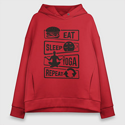 Женское худи оверсайз Eat sleep yoga repeat