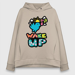 Женское худи оверсайз Проснись