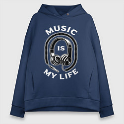 Женское худи оверсайз Музыка is my life