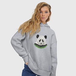 Толстовка оверсайз женская Медведь панда, цвет: меланж — фото 2