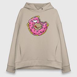 Толстовка оверсайз женская Homer donut, цвет: миндальный