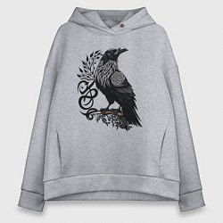 Женское худи оверсайз Мистический славянский ворон