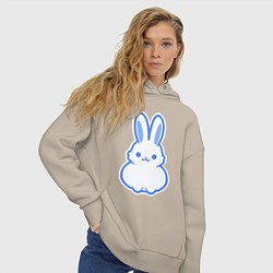 Толстовка оверсайз женская White bunny, цвет: миндальный — фото 2