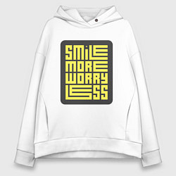 Женское худи оверсайз Smile more worry less