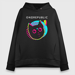 Женское худи оверсайз OneRepublic rock star cat