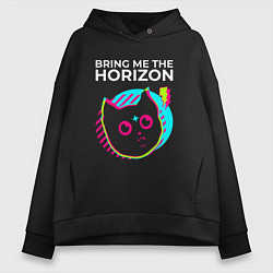 Женское худи оверсайз Bring Me the Horizon rock star cat