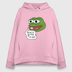 Женское худи оверсайз Pepe feels good man