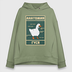 Женское худи оверсайз Анатомия гуся