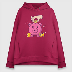 Женское худи оверсайз Свинья копилка