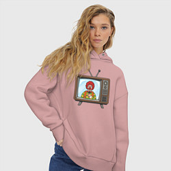Толстовка оверсайз женская Клоунское телевидение, цвет: пыльно-розовый — фото 2