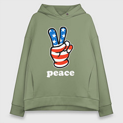 Женское худи оверсайз USA peace