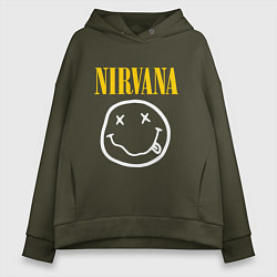 Толстовка оверсайз женская Nirvana original, цвет: хаки