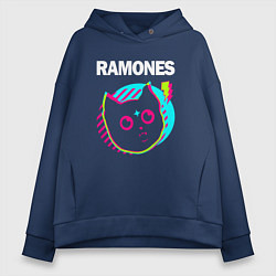 Женское худи оверсайз Ramones rock star cat