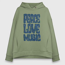 Женское худи оверсайз Мир и музыка