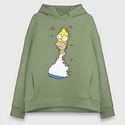 Женское худи оверсайз Гомер в кустах