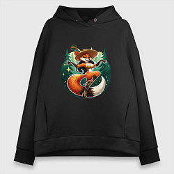 Женское худи оверсайз Лиса плясунья танцует ламбаду