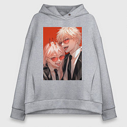 Женское худи оверсайз Дэндзи Пауэр Человек бензопила