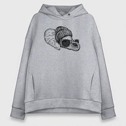 Женское худи оверсайз Слоненок-хипстер