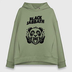 Толстовка оверсайз женская Black Sabbath - rock panda, цвет: авокадо