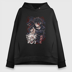 Толстовка оверсайз женская Megumi Fushiguro арт, цвет: черный