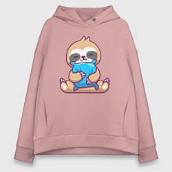 Женское худи оверсайз Ленивец с подушкой