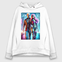 Женское худи оверсайз Ken and Barbie - cyberpunk fantasy