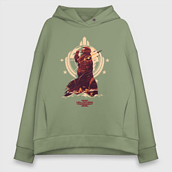 Толстовка оверсайз женская Helldivers 2: Paratroopers Symbol, цвет: авокадо