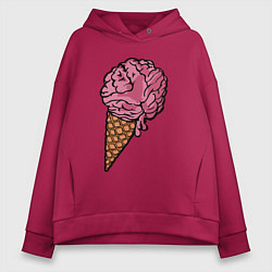 Женское худи оверсайз Brain ice cream