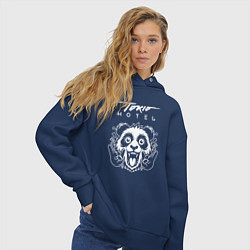 Толстовка оверсайз женская Tokio Hotel rock panda, цвет: тёмно-синий — фото 2