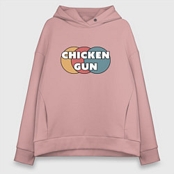 Толстовка оверсайз женская Chicken gun круги, цвет: пыльно-розовый