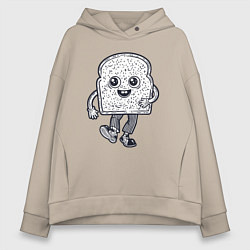 Женское худи оверсайз Человек хлебушек