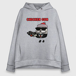 Женское худи оверсайз Chicken gun santa