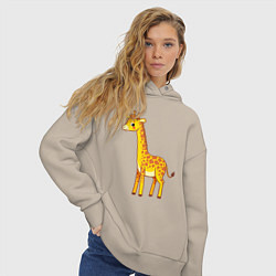 Толстовка оверсайз женская Добрый жираф, цвет: миндальный — фото 2