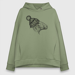 Женское худи оверсайз Овца модная