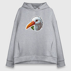 Женское худи оверсайз Голова чено белого аиста