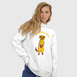 Толстовка оверсайз женская Я вижу еду, цвет: белый — фото 2