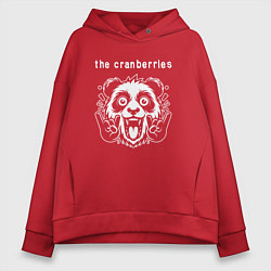 Толстовка оверсайз женская The Cranberries rock panda, цвет: красный