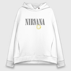 Женское худи оверсайз Nirvana logo smile