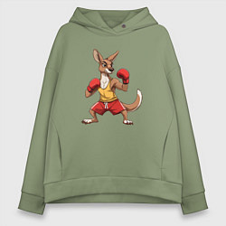 Женское худи оверсайз Кенгуру боксёр в перчатках