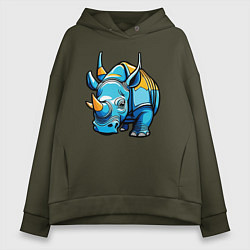 Женское худи оверсайз Мультяшный носорог