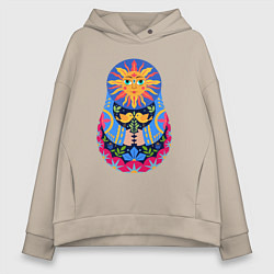 Женское худи оверсайз Матрешка солнце