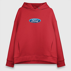 Толстовка оверсайз женская FORD авто спорт лого, цвет: красный