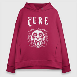 Толстовка оверсайз женская The Cure rock panda, цвет: маджента