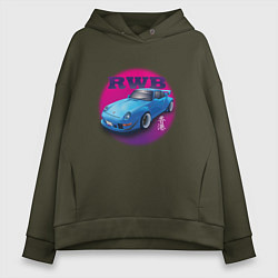 Толстовка оверсайз женская Porsche RWB, цвет: хаки