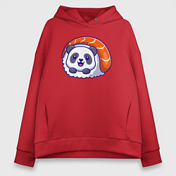 Толстовка оверсайз женская Roll panda, цвет: красный